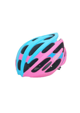 Bont helm blauw roze