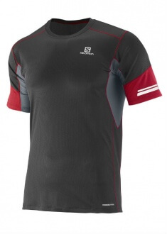 Salomon Agile SS Tee - Shirt - Zwart/Rood